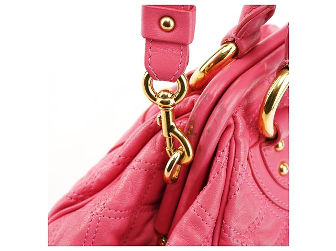 Marc Jacobs Borsa Stam 2-Way in pelle trapuntata rosa - vista 11