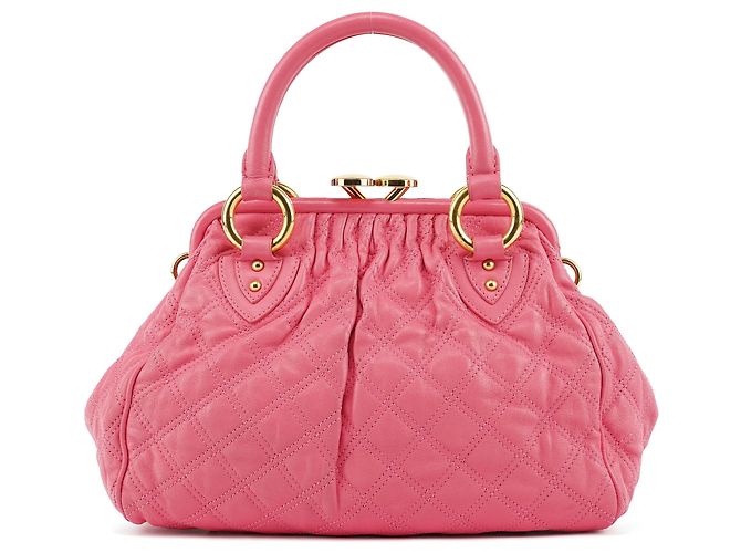 Marc Jacobs Borsa Stam 2-Way in pelle trapuntata rosa - vista 3
