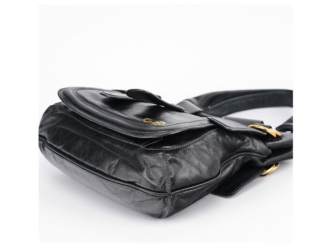 Chloé Borsa a tracolla Bay in lambskin nero - vista 10