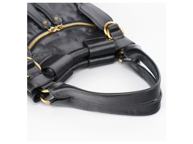 Chloé Borsa a tracolla Bay in lambskin nero - vista 11
