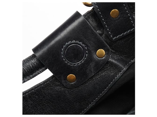 Chloé Borsa a tracolla Bay in lambskin nero - vista 16