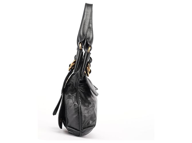 Chloé Borsa a tracolla Bay in lambskin nero - vista 2