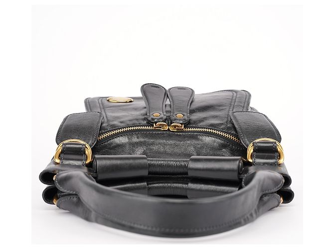 Chloé Borsa a tracolla Bay in lambskin nero - vista 4