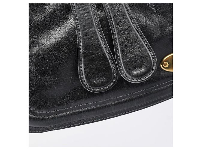 Chloé Borsa a tracolla Bay in lambskin nero - vista 6
