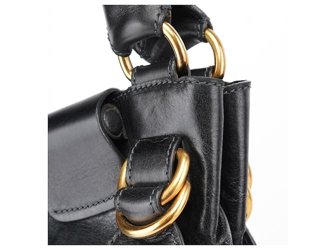 Chloé Borsa a tracolla Bay in lambskin nero - vista 8