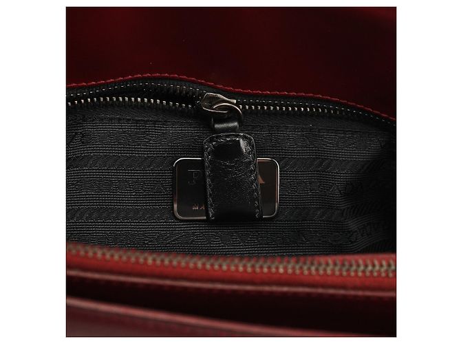 Prada Borsa Tote 1995 Burgundy Vitello Sport - vista 10