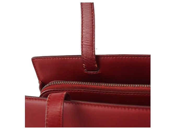 Prada Borsa Tote 1995 Burgundy Vitello Sport - vista 11