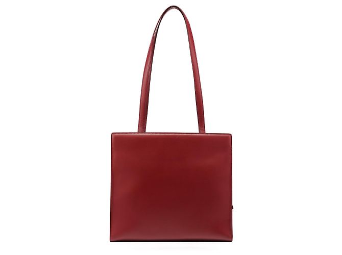 Prada Borsa Tote 1995 Burgundy Vitello Sport - vista 3
