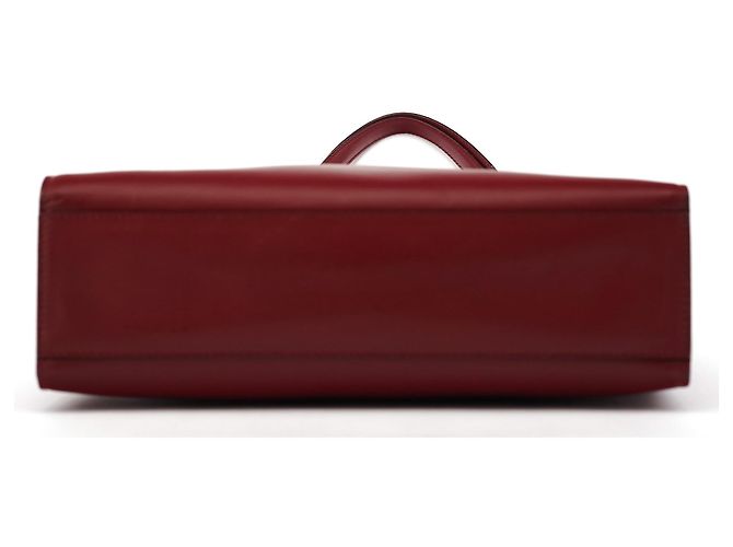 Prada Borsa Tote 1995 Burgundy Vitello Sport - vista 4