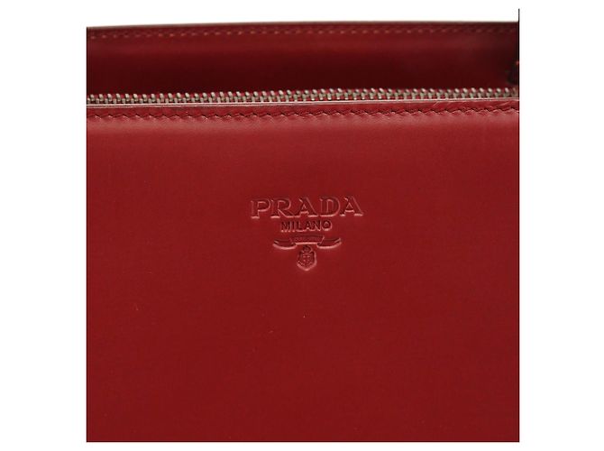 Prada Borsa Tote 1995 Burgundy Vitello Sport - vista 5