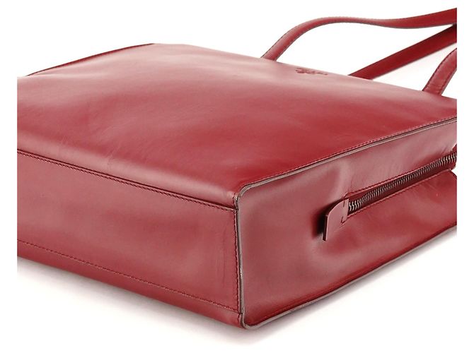 Prada Borsa Tote 1995 Burgundy Vitello Sport - vista 7