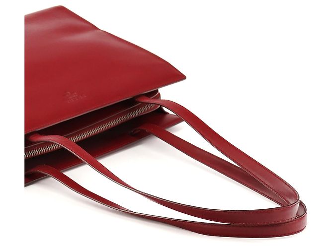Prada Borsa Tote 1995 Burgundy Vitello Sport - vista 8