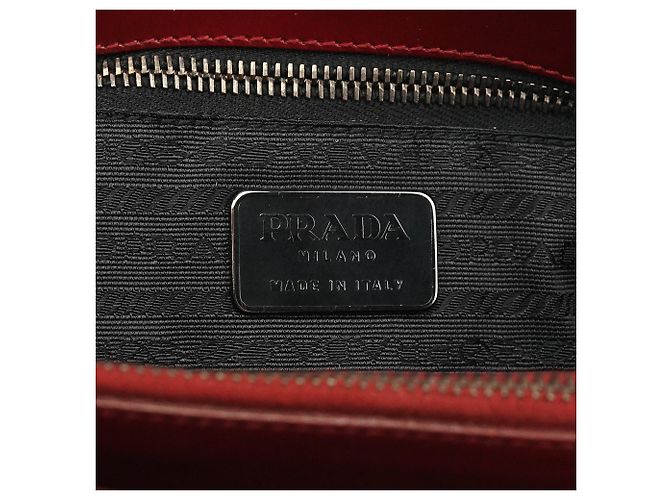 Prada Borsa Tote 1995 Burgundy Vitello Sport - vista 9