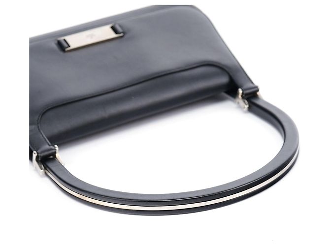 Gucci 001 3863 Borsa a tracolla hobo in pelle di vitello nera - vista 10