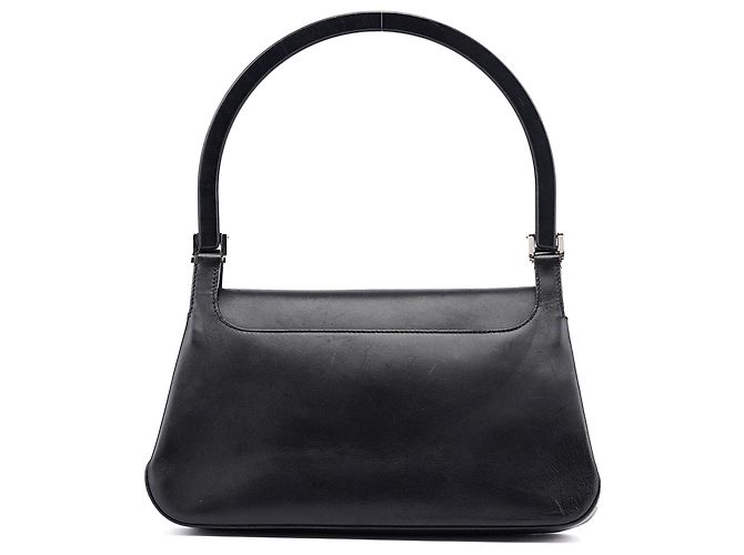 Gucci 001 3863 Borsa a tracolla hobo in pelle di vitello nera - vista 3