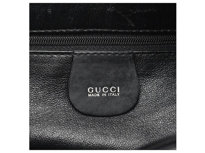 Gucci Borsa a tracolla in pony hair embossed nero - vista 12