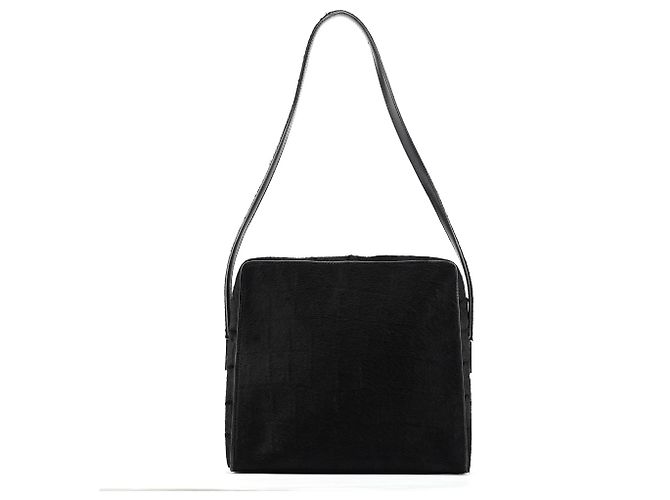 Gucci Borsa a tracolla in pony hair embossed nero - vista 3