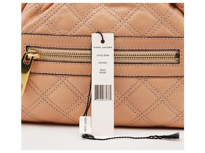 Marc Jacobs Borsa a tracolla Little Stam in pelle trapuntata beige - vista 10