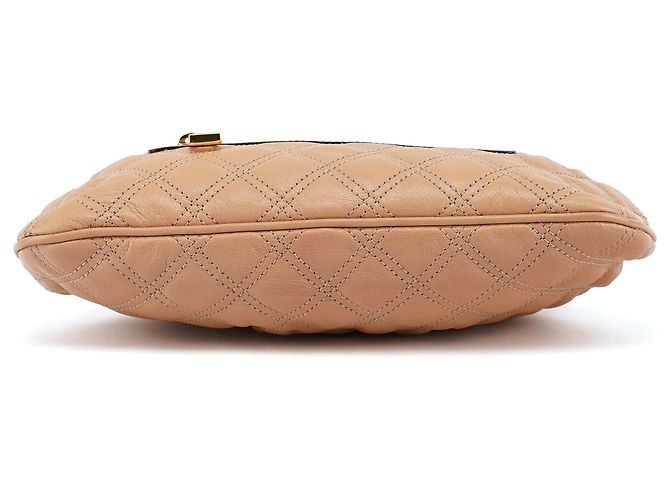 Marc Jacobs Borsa a tracolla Little Stam in pelle trapuntata beige - vista 5
