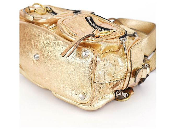 Chloé Borsa Tote Betty in pelle d'agnello dorata - vista 13
