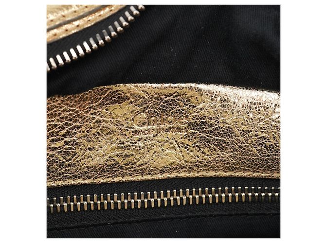 Chloé Borsa Tote Betty in pelle d'agnello dorata - vista 16
