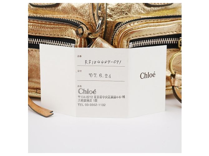 Chloé Borsa Tote Betty in pelle d'agnello dorata - vista 19