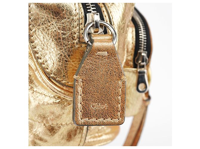 Chloé Borsa Tote Betty in pelle d'agnello dorata - vista 5