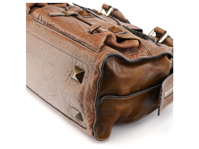 Chloé Borsa Tote in pelle borchiata marrone chiaro - vista 11