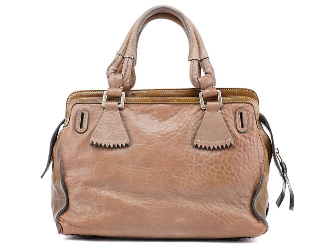 Chloé Borsa Tote in pelle borchiata marrone chiaro - vista 3