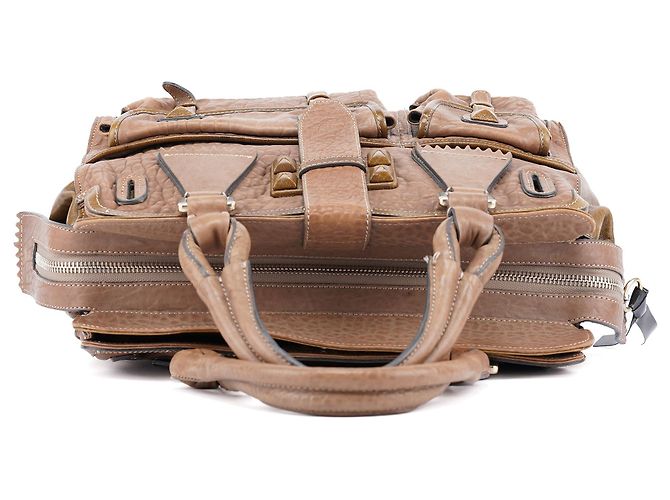 Chloé Borsa Tote in pelle borchiata marrone chiaro - vista 4