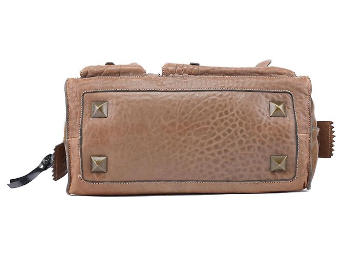 Chloé Borsa Tote in pelle borchiata marrone chiaro - vista 5