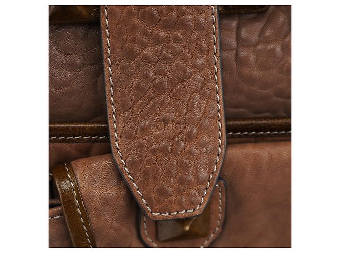 Chloé Borsa Tote in pelle borchiata marrone chiaro - vista 6