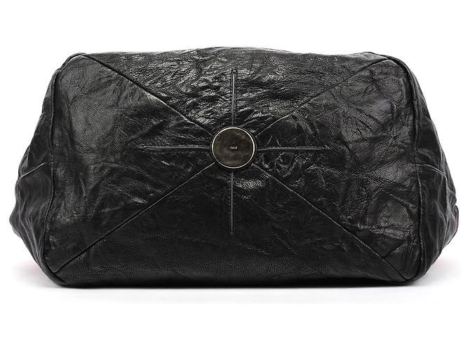 Chloé Borsa tote in pelle scamosciata rosa e nera con nappe - vista 5