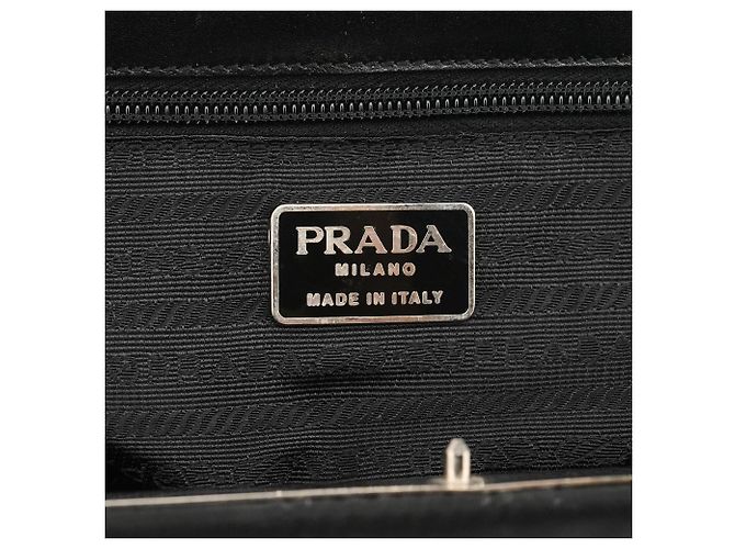Prada Borsa a tracolla Clutch B6519 Black Tessuto Metal Nylon - vista 12