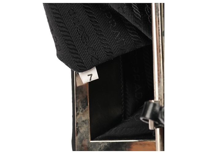 Prada Borsa a tracolla Clutch B6519 Black Tessuto Metal Nylon - vista 13