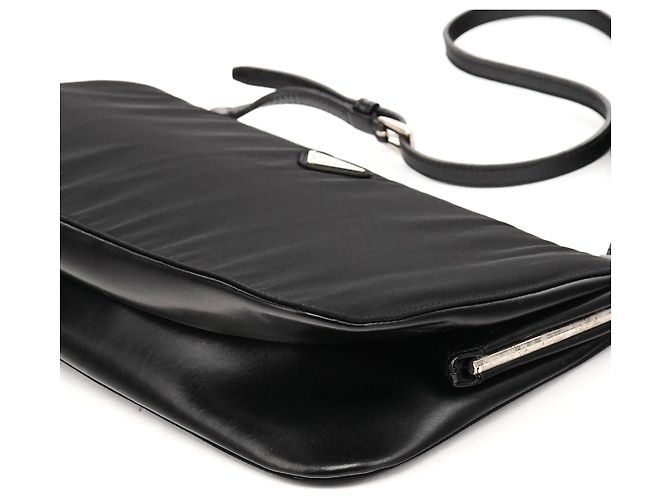 Prada Borsa a tracolla Clutch B6519 Black Tessuto Metal Nylon - vista 9