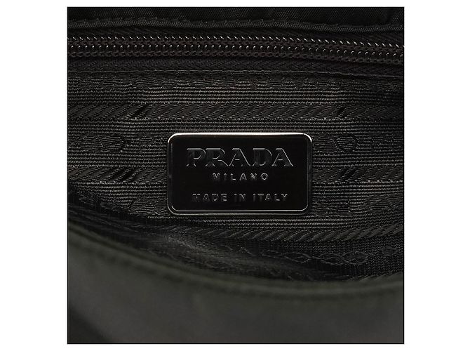 Prada Borsa a tracolla B9231 Dark Green Tessuto Spazzolato - vista 12