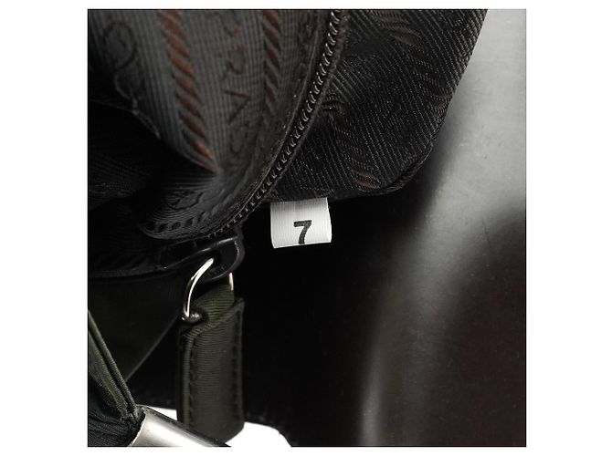 Prada Borsa a tracolla B9231 Dark Green Tessuto Spazzolato - vista 14
