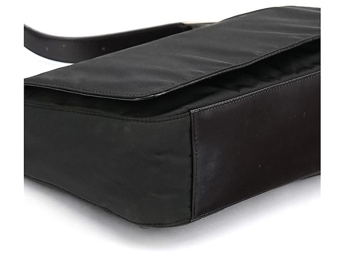 Prada Borsa a tracolla B9231 Dark Green Tessuto Spazzolato - vista 7