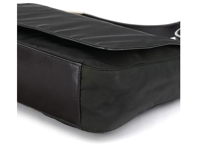Prada Borsa a tracolla B9231 Dark Green Tessuto Spazzolato - vista 8