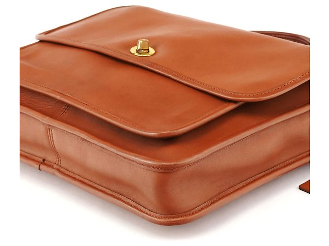 Coach Borsa Briefcase Colebrooke Turnlock in pelle Tan 5181 - vista 10