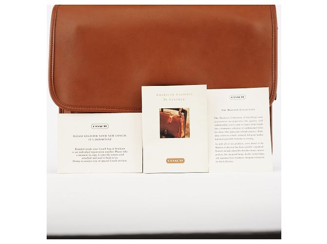 Coach Borsa Briefcase Colebrooke Turnlock in pelle Tan 5181 - vista 14