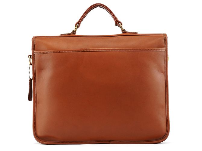 Coach Borsa Briefcase Colebrooke Turnlock in pelle Tan 5181 - vista 3