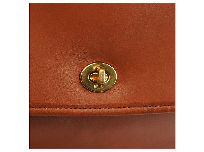 Coach Borsa Briefcase Colebrooke Turnlock in pelle Tan 5181 - vista 6