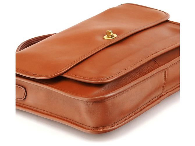 Coach Borsa Briefcase Colebrooke Turnlock in pelle Tan 5181 - vista 9