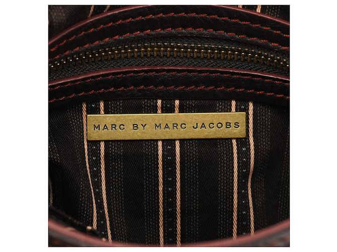 Marc by Marc Jacobs Borsa crossbody con tasche in pelle marrone scuro - vista 10