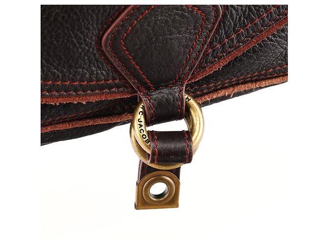 Marc by Marc Jacobs Borsa crossbody con tasche in pelle marrone scuro - vista 6