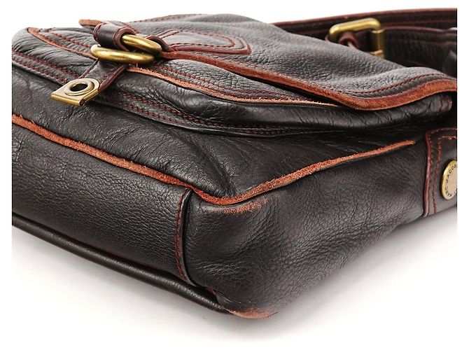 Marc by Marc Jacobs Borsa crossbody con tasche in pelle marrone scuro - vista 8