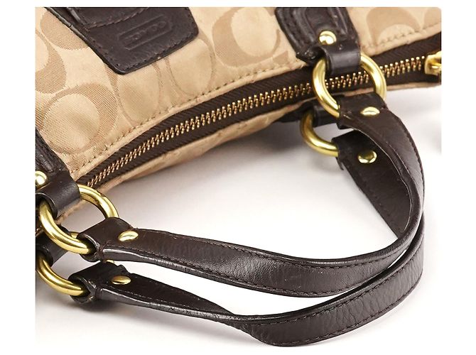 Coach Borsa Soho 2-Way in tela Signature Beige Brown - vista 10