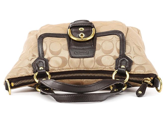 Coach Borsa Soho 2-Way in tela Signature Beige Brown - vista 4